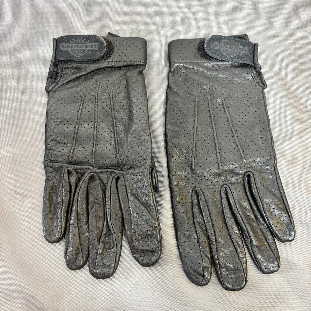 Harley Davidson Perforated Leather Summer Motorcycle Gloves Women's Large